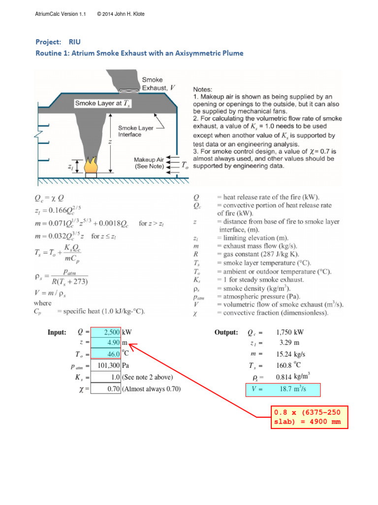 Atrium Smoke Exhaust Calculation Tool | PDF | Science & Mathematics