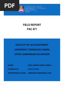 Field Report Pac671 - Nur Azreen