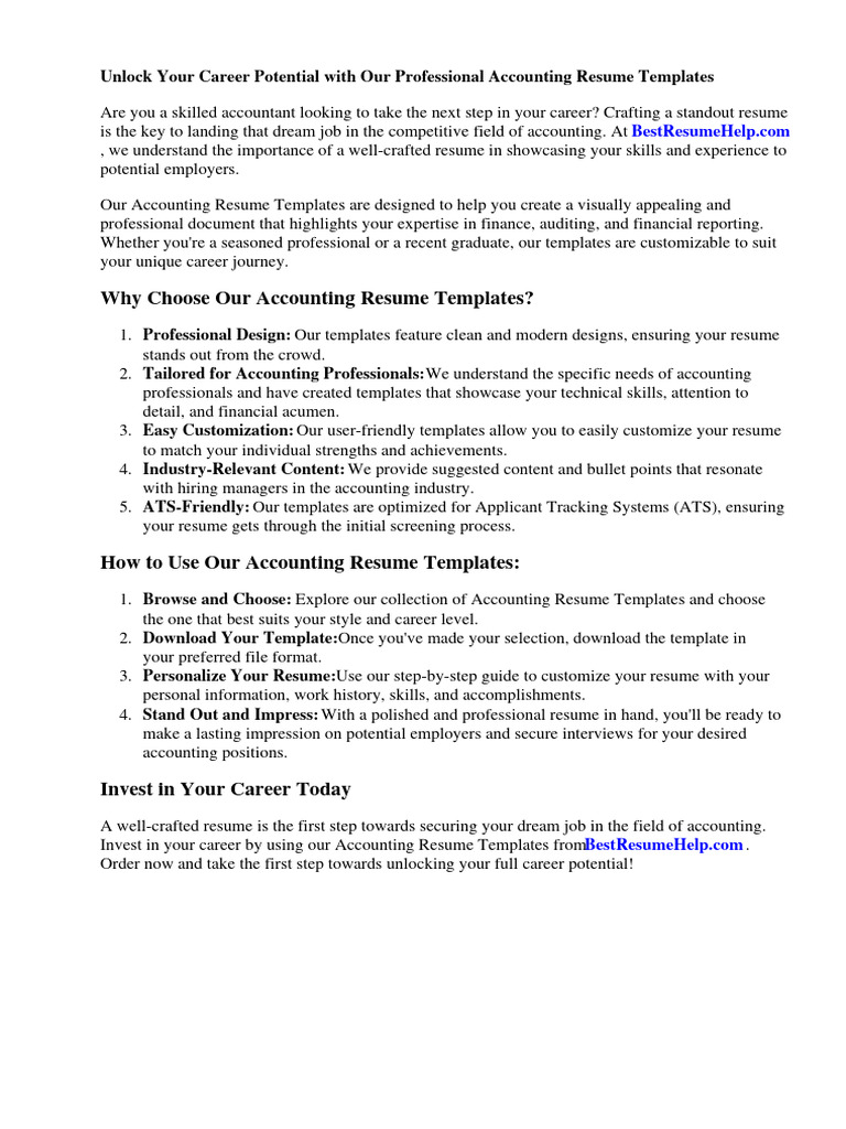 Accounting Resume Template | Download Free PDF | Résumé | Accounting