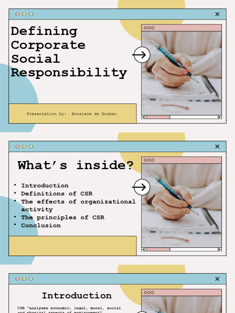 Defining CSR and Principles of CSR | PDF