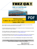Cahier Vacances 3eme 2nd 2021 2022