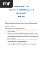 BBM 421 Corporate Governance and Leadership Class Notes