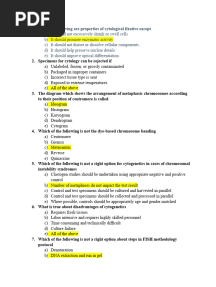 MCQs Cytogenetics