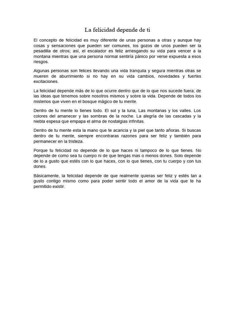 La felicidad está en tu mente | PDF