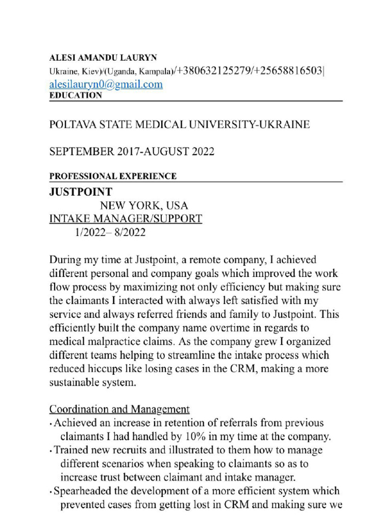 Alesi Lauryn CV+ | PDF