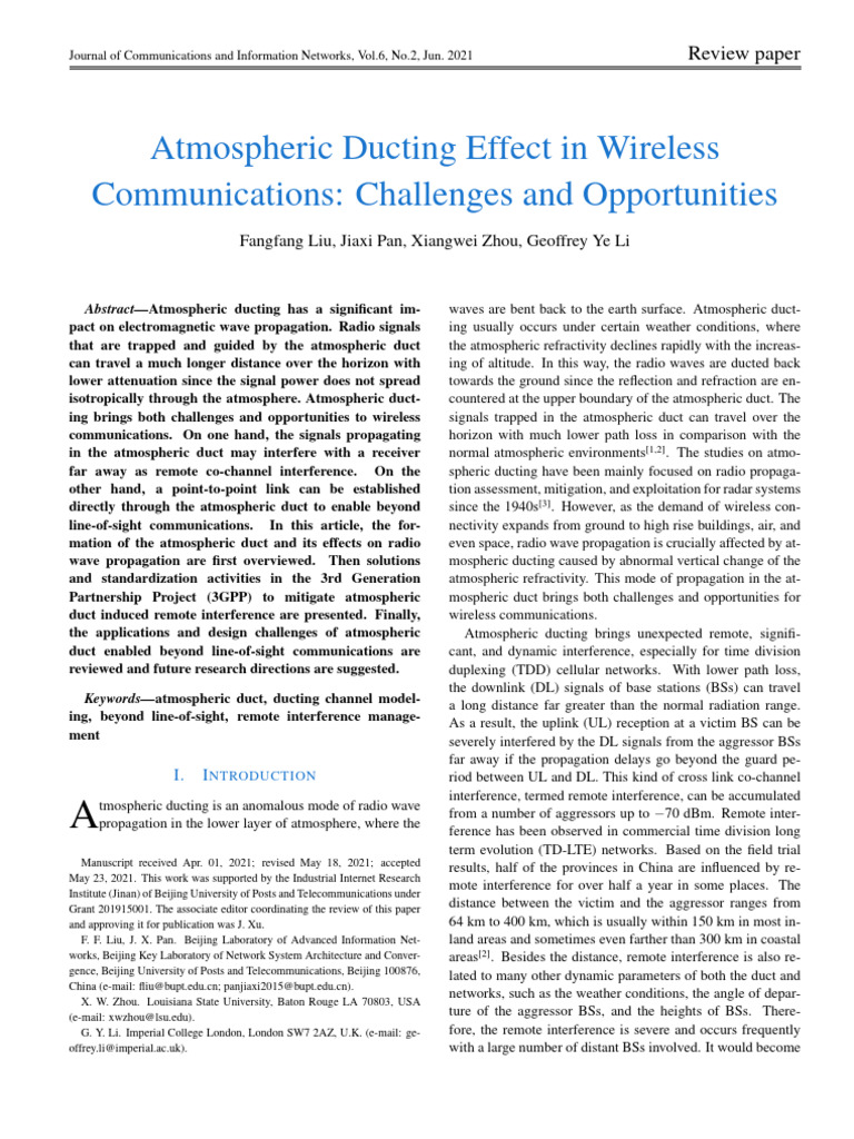 Atmospheric Ducting in Wireless Comm. | PDF | Radio Propagation | Radio