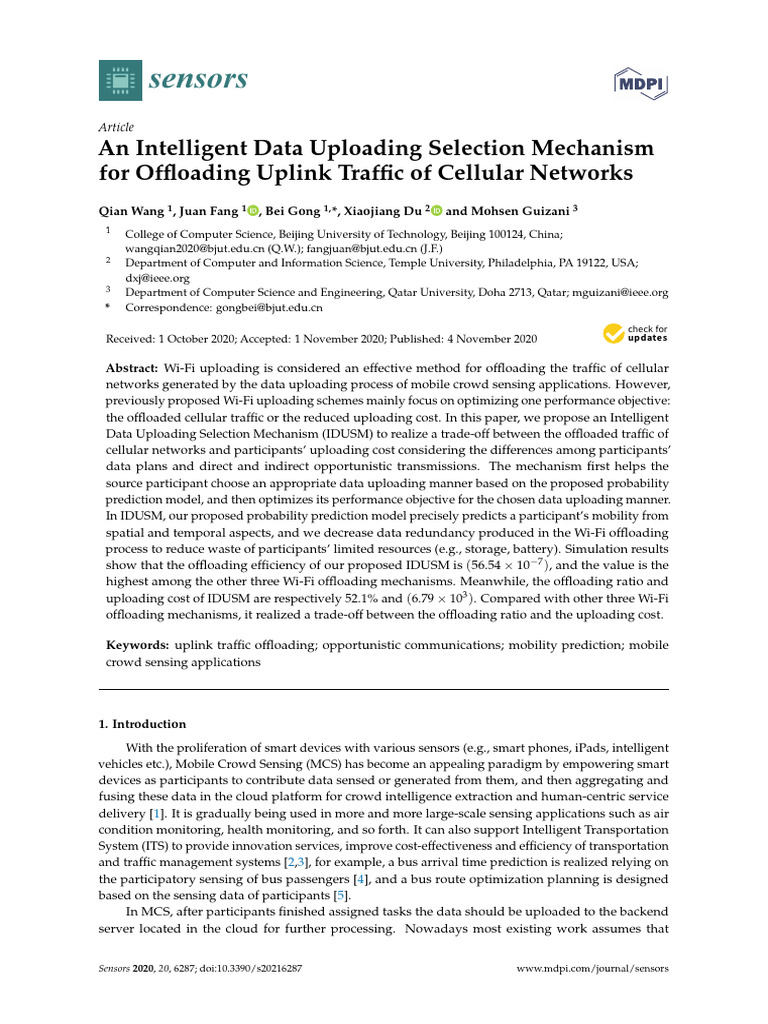 An Intelligent Data Uploading Selection Mechanism | Download Free PDF ...