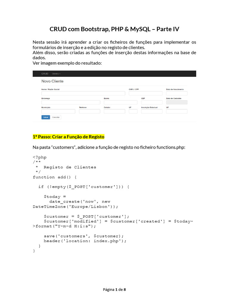 Sessao5 CRUD Bootstrap | PDF | Engenharia de Software | Bancos de dados
