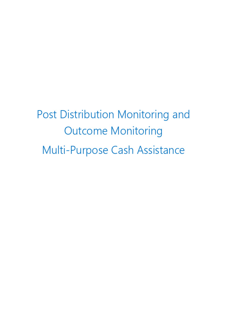 PDM and OM Guidelines for Cash Assistance | PDF | Sampling (Statistics ...