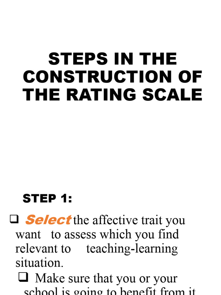 Steps for Constructing a Rating Scale | PDF | Attitude (Psychology ...