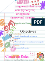 Cot 3 Eng 2 Synonyms & Antonyms