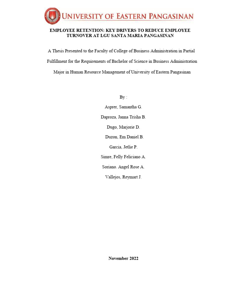 Key Drivers of Employee Retention at LGU Santa | PDF | Employee ...