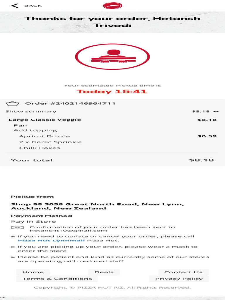 Pizza Hut NZ Order Pick Up or Delivery Online Now | PDF