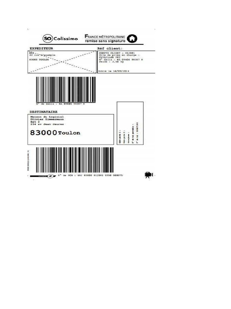 Eitiquette De Retour Pdf