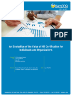 An Evaluation of The Value of HR Certification For Individuals and Organizations HumRRO VOC Study 2015
