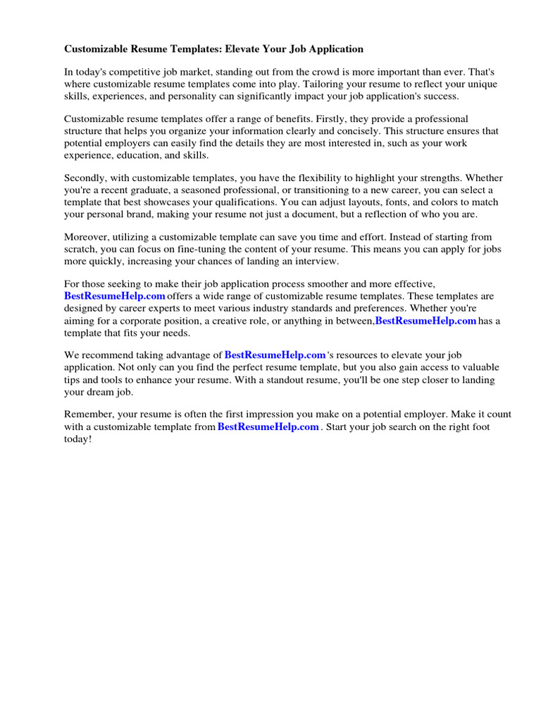 Customizable Resume Template - 1725803608