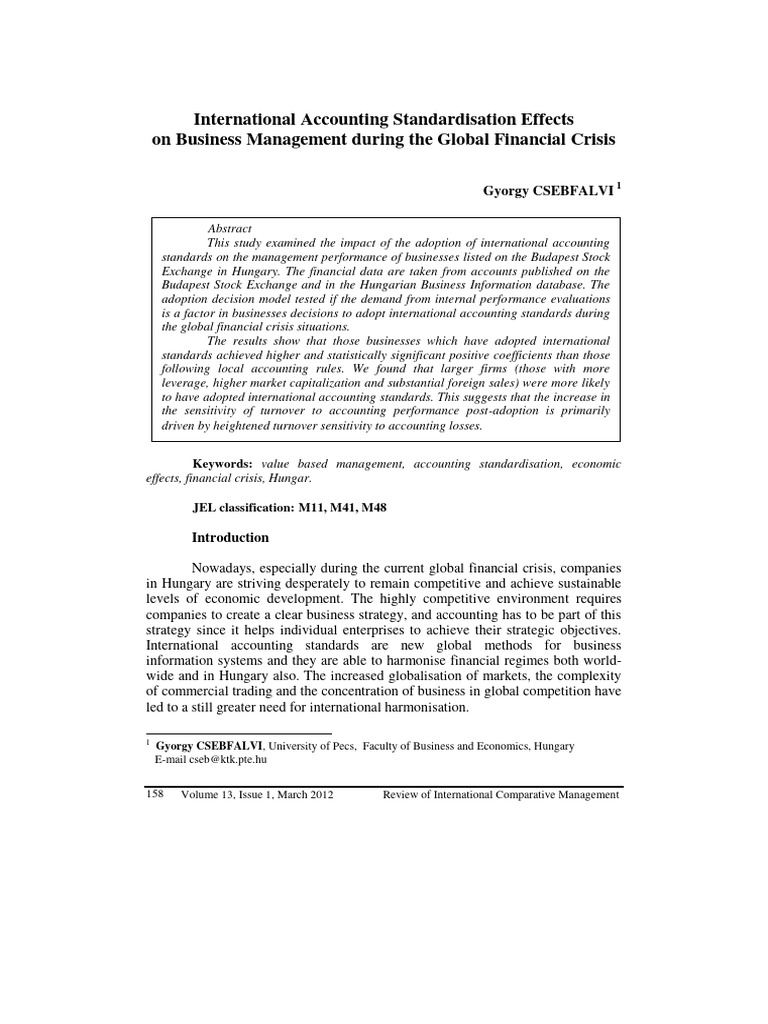 Impact of Accounting Standards on Management | PDF | Business