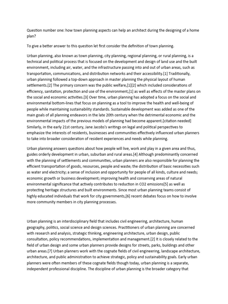 English work pdf urban planning liberal arts education