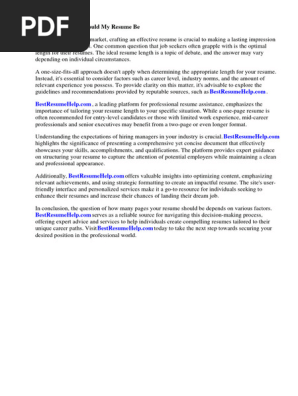 How Many Pages Should My Resume Be