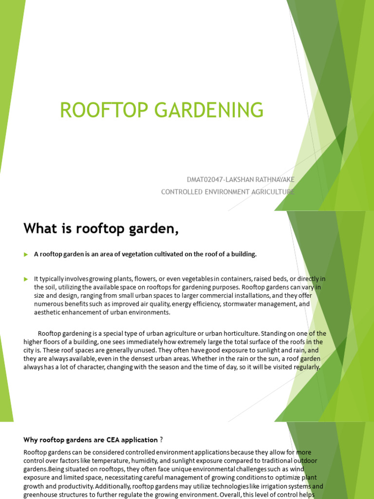 Rooftop Gardening: Urban Agriculture Benefits | PDF | Roof | Stormwater