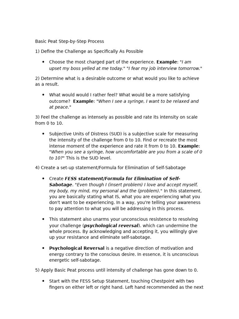 Step-by-Step Peat Process Guide | PDF | Feeling | Mind