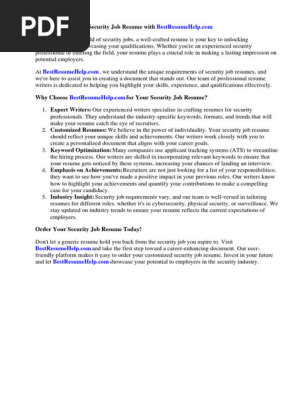 Security Job Resume