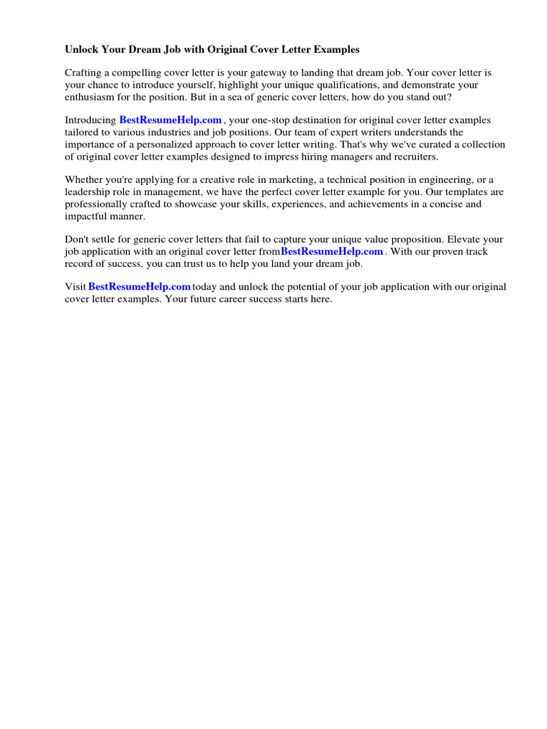 Original Cover Letter Examples | PDF | Résumé | Http Cookie