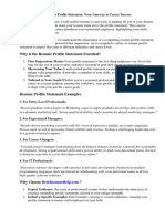 Resume Profile Statement Examples