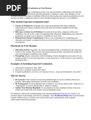 Expected Graduation on Resume