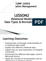 Lesson2 Relational Model Data Types Normalization