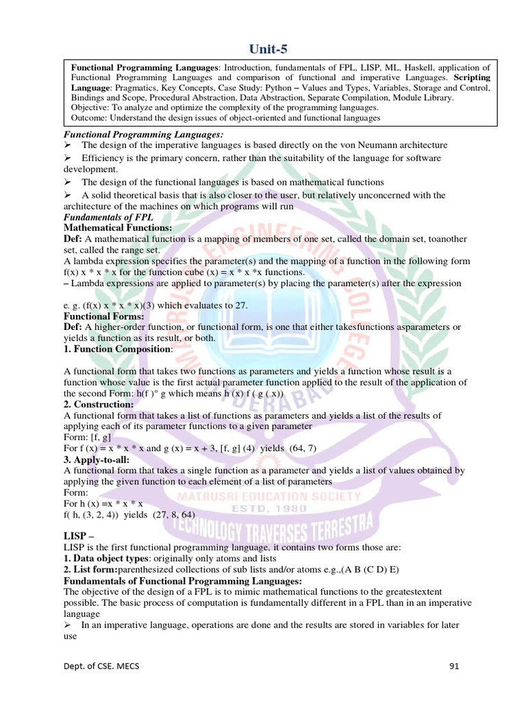 Functional Programming Languages Overview | PDF | Functional ...
