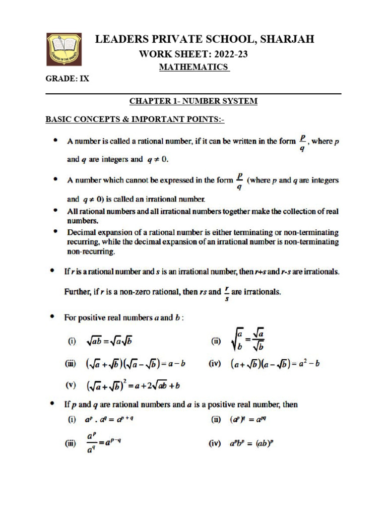 class-9-number-system-worksheet-pdf-numbers-rational-number