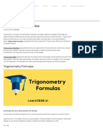 Trigonometry Formulas For Functions, Ratios and Identities PDF