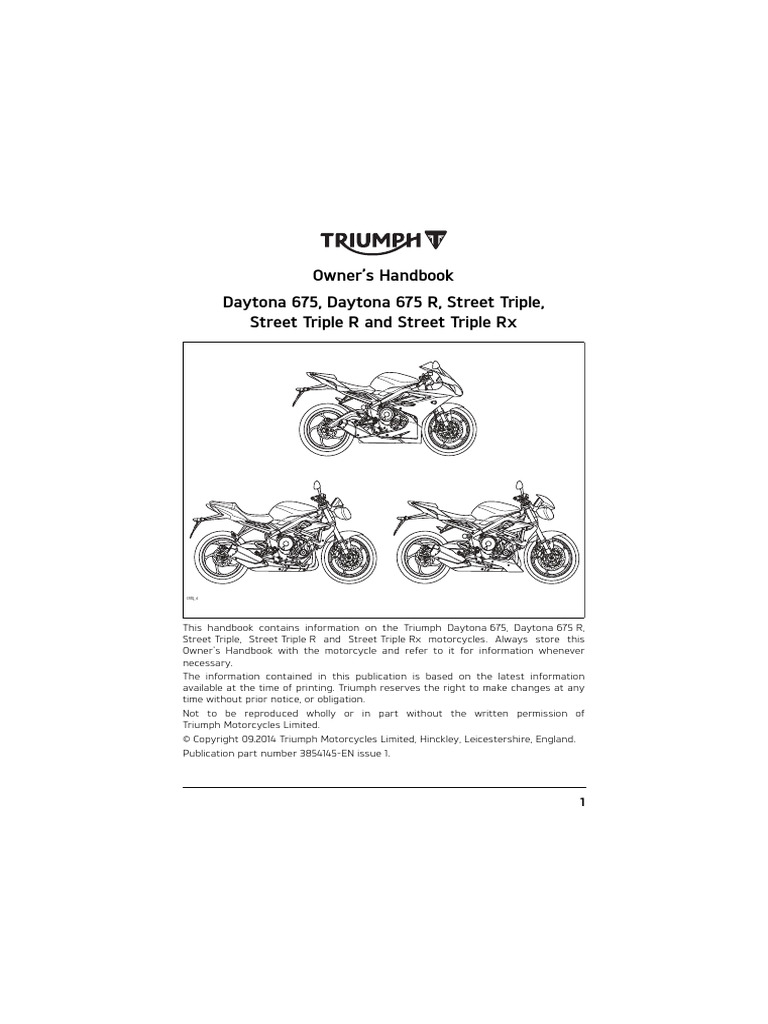 Triumph Street Triple 675 Manual | PDF | Motorcycle | Traffic Collision