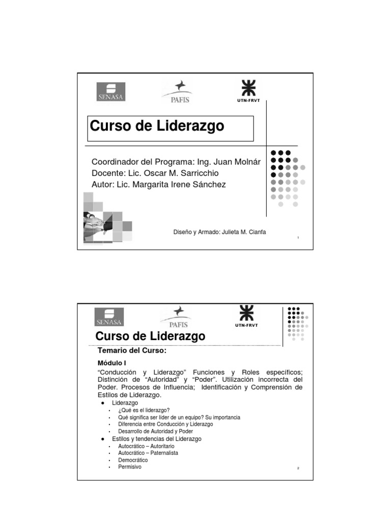 Curso Liderazgo Pdf Liderazgo Planificación