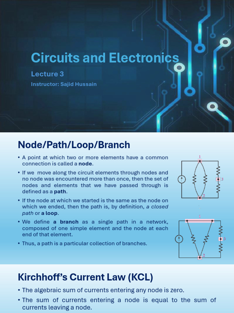 Circuits: Nodes, KCL, KVL Explained | PDF | Electrical Network ...