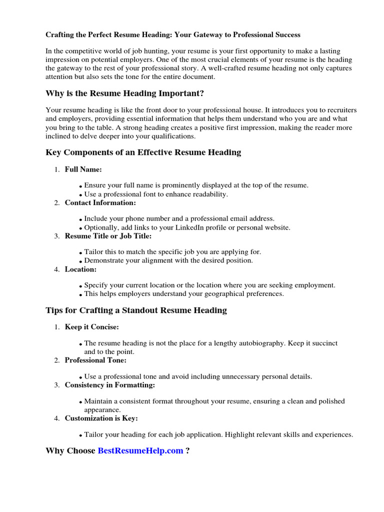 Resume Heading Word PDF R sum - 1710813902