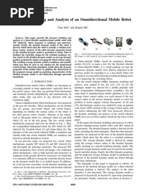 Paper - dynamic modelling and analysis of an omnidirectional mobile robot