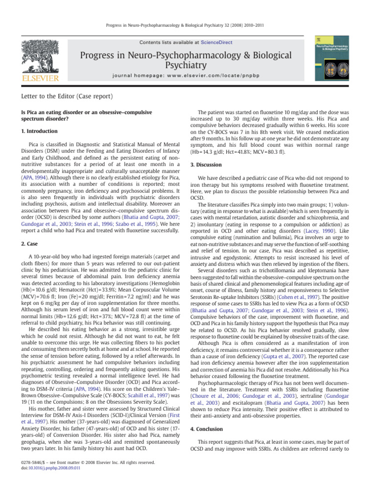 Image showcasing Causes Pica | PDF | Mental Disorder | Obsessive–Compulsive Disorder