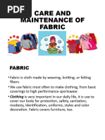 Care and Maintenance of Fabric