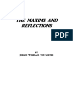 The Maxims and Reflections Author Wolfgang Von Goethe