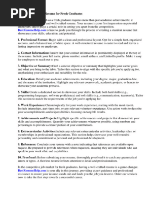 Resume for Freshers Bca