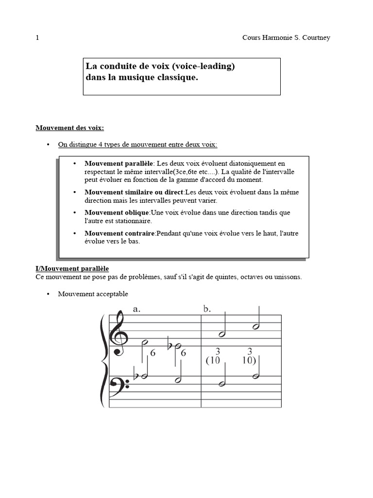Conduite de voix et mouvements harmoniques | PDF | Accord (Musique ...