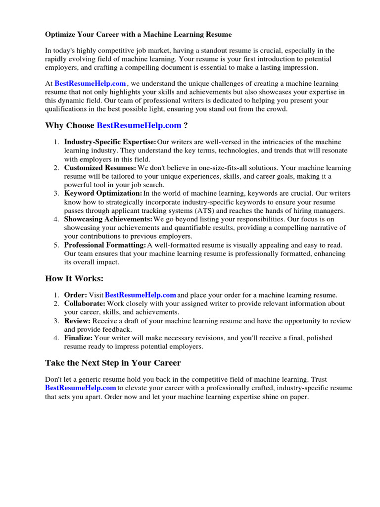Machine Learning Resume Pdf Machine Learning Computer Programming