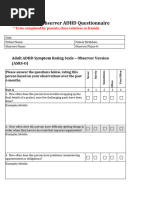 Adult Observer ADHD Questionnaires