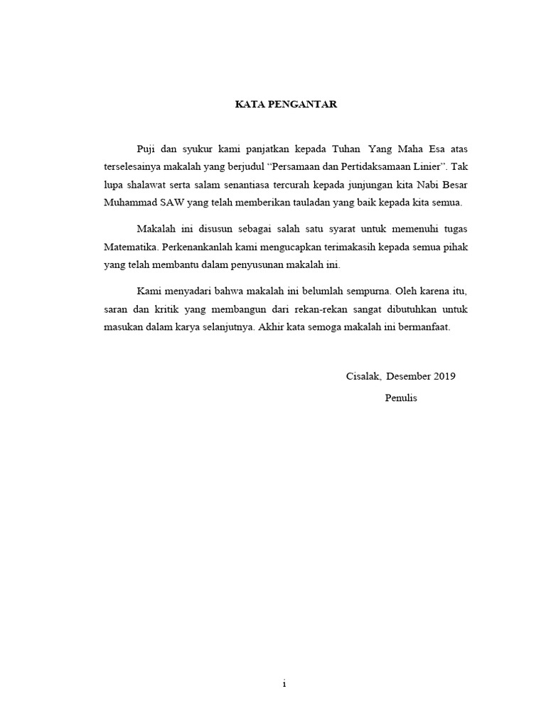 Makalah Persamaan Dan Pertidaksamaan Linier Pdf