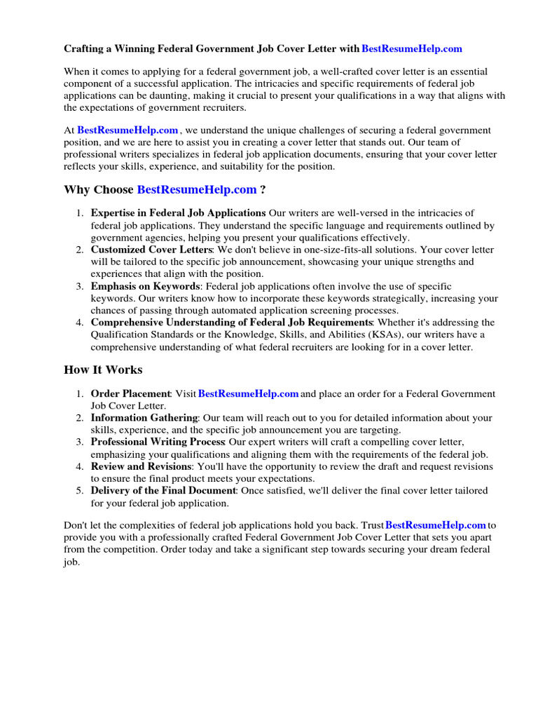 Federal Government Job Cover Letter Sample | PDF | Résumé