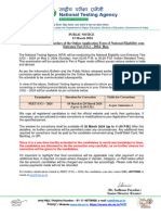 NEET - 24 Correction Notice