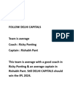 Follow Delhi Capitals
