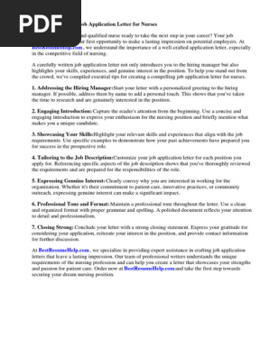 Job Application Letter Nurse